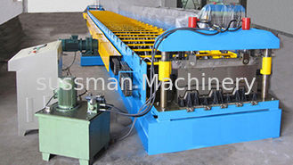 G550 Galvanized Embossment Steel Flooring Deck Plate Roll Forming Machinery 22KW