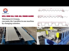 0.3-0.8mm grubość Snap Lock Dach Wall Sheet Roll Forming Machine z otworami zperforowanymi